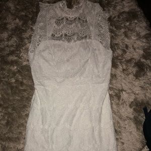 White Free People lace low back dress size 10
